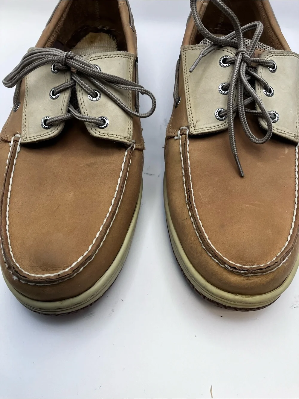 Sperry Two-Tone Tan and Cream Men’s Boat Shoes